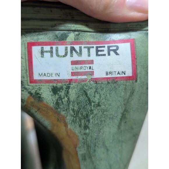 Hunter Uniroyal Vintage Unisex Rare Green Weathered Wellingtons Boots Size T5 - Picture 6 of 10